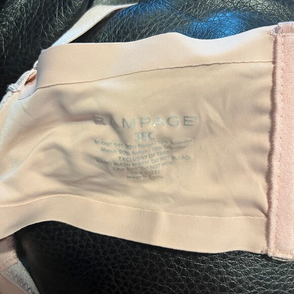 Rampage Ladies Pink Underwire Bra Size 38C - Picture 4 of 4